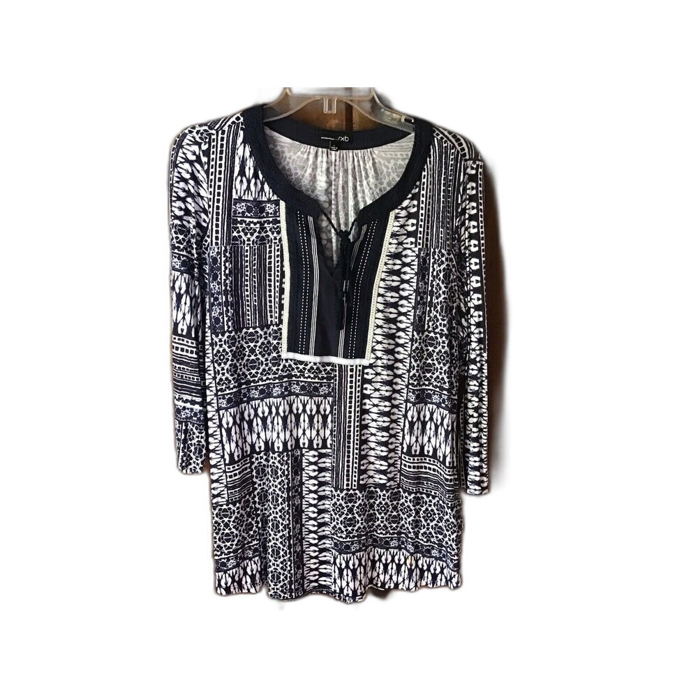 RXB Top Size L Blue Tie Dye Batik Boho Hippie Casual Lightweight Gypsy Prairie